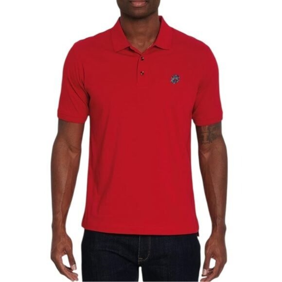 Robert Graham Men’s Stone Trail Polo Shirt in Red Size M - Picture 1 of 14